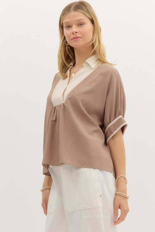 Touch Of Chic Dolman Top - Mocha