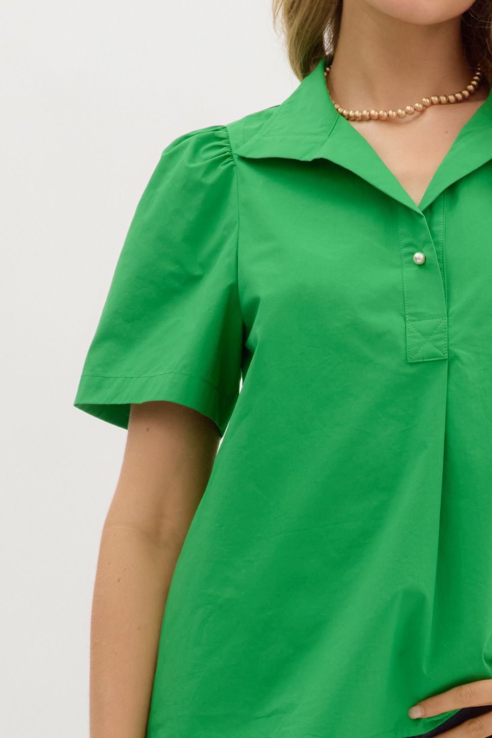 Lucky Days Button Top (Green)