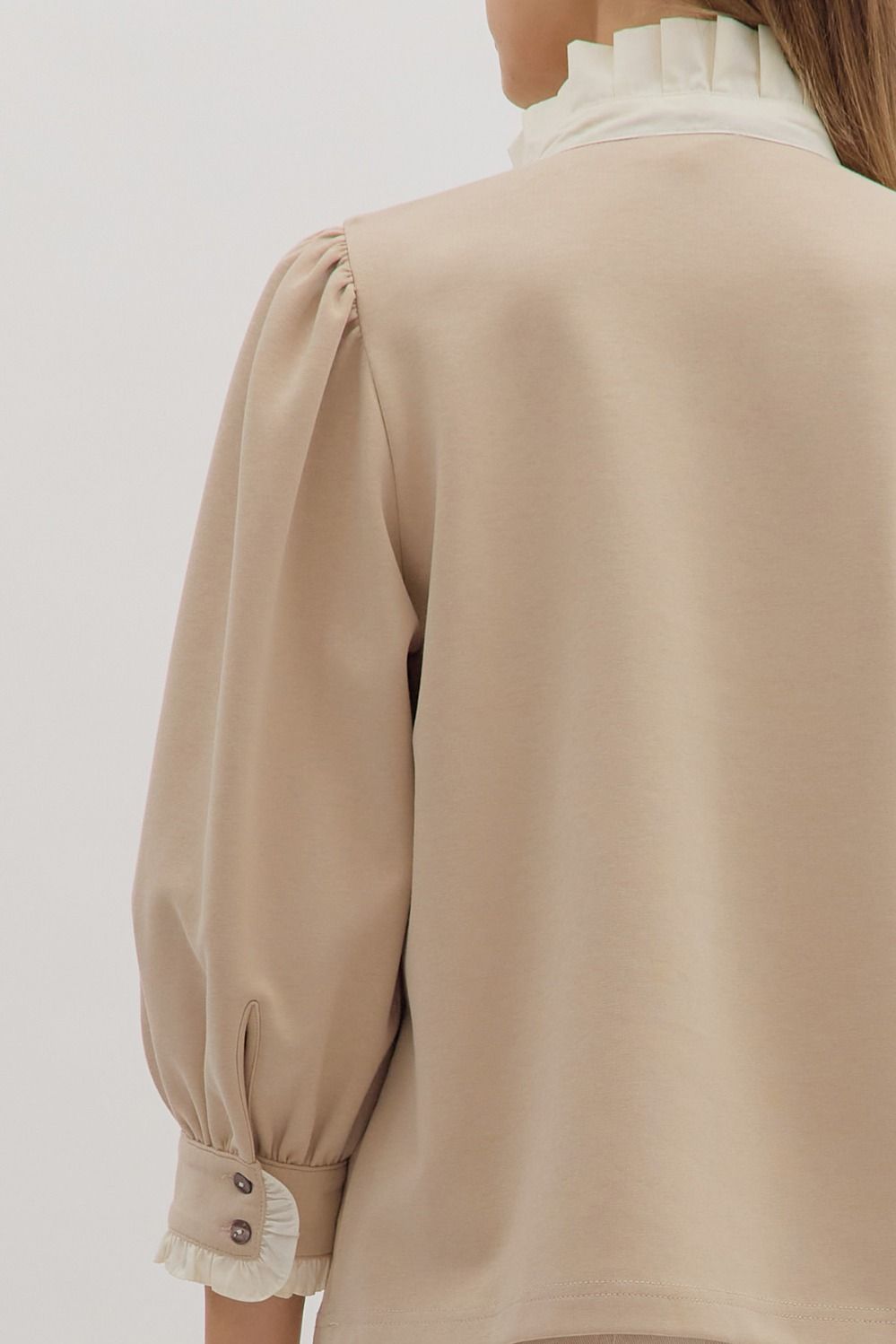 Savannah Standing Collar Top - Taupe