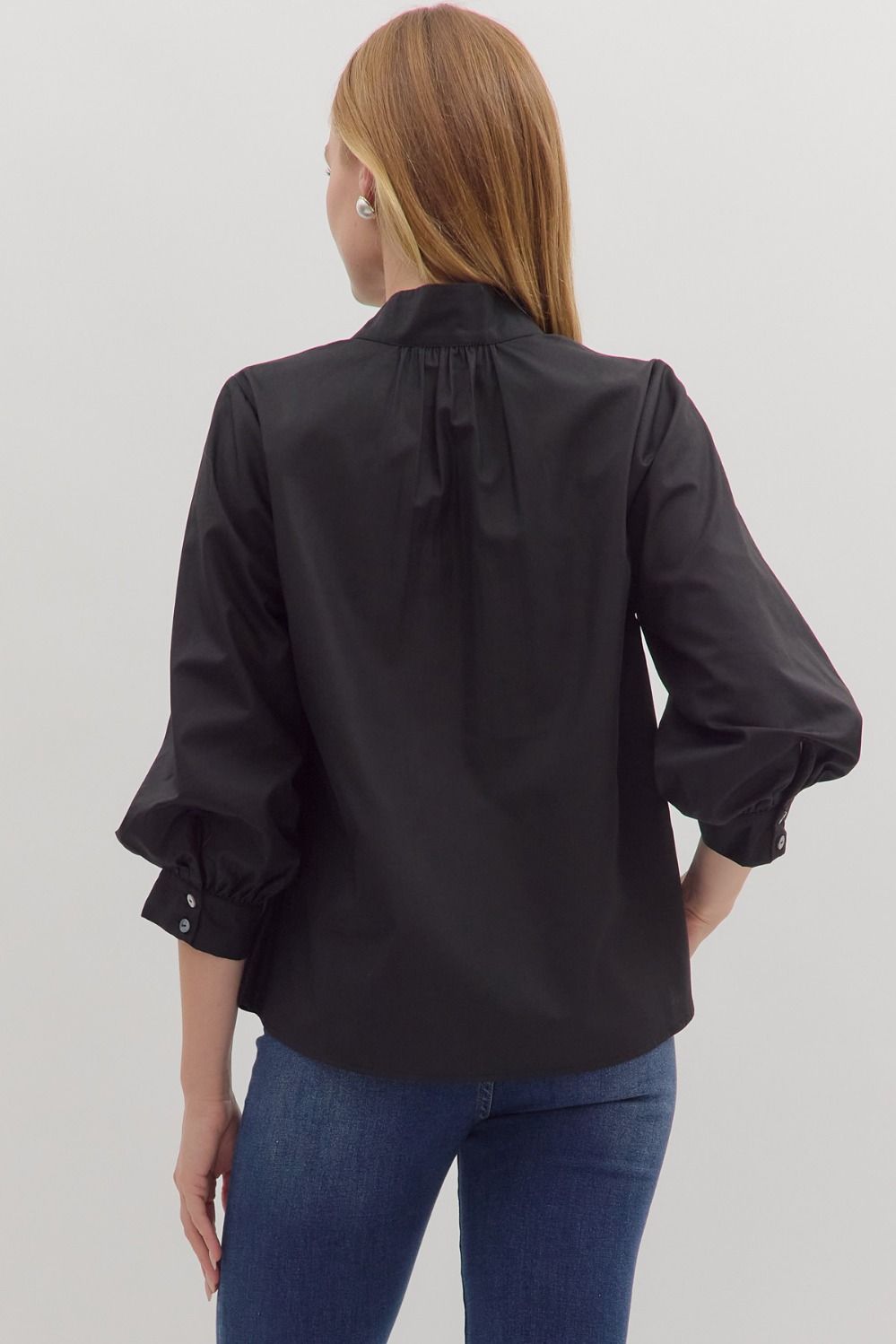 Raising The Bar Split Neck Top - Black