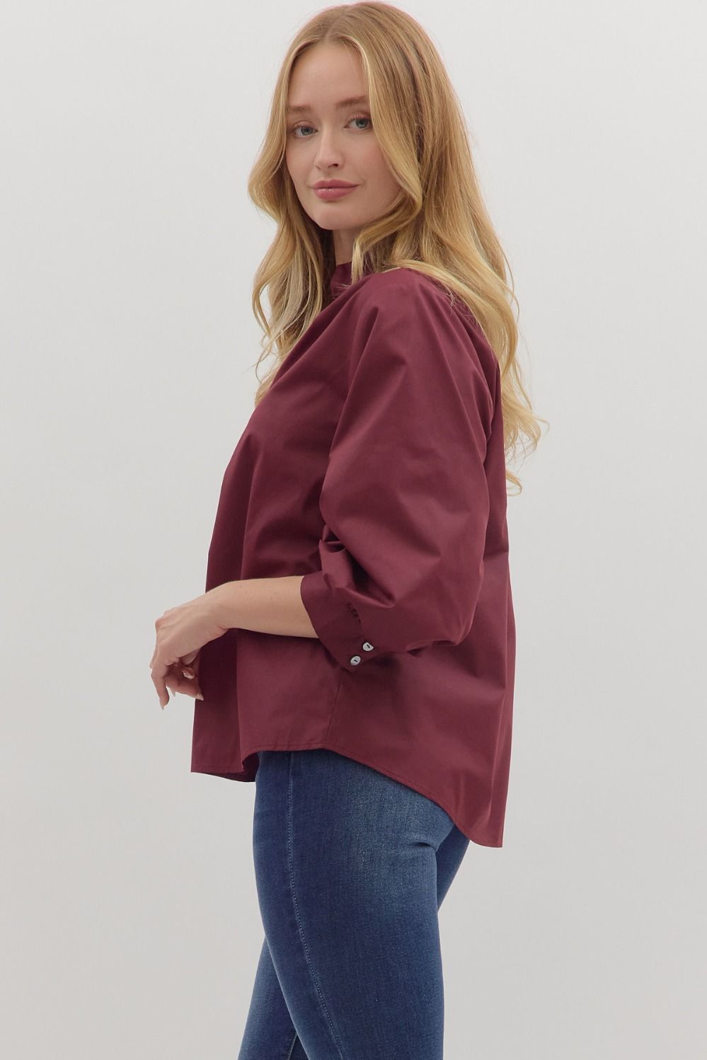 Raising The Bar Split Neck Top - Maroon