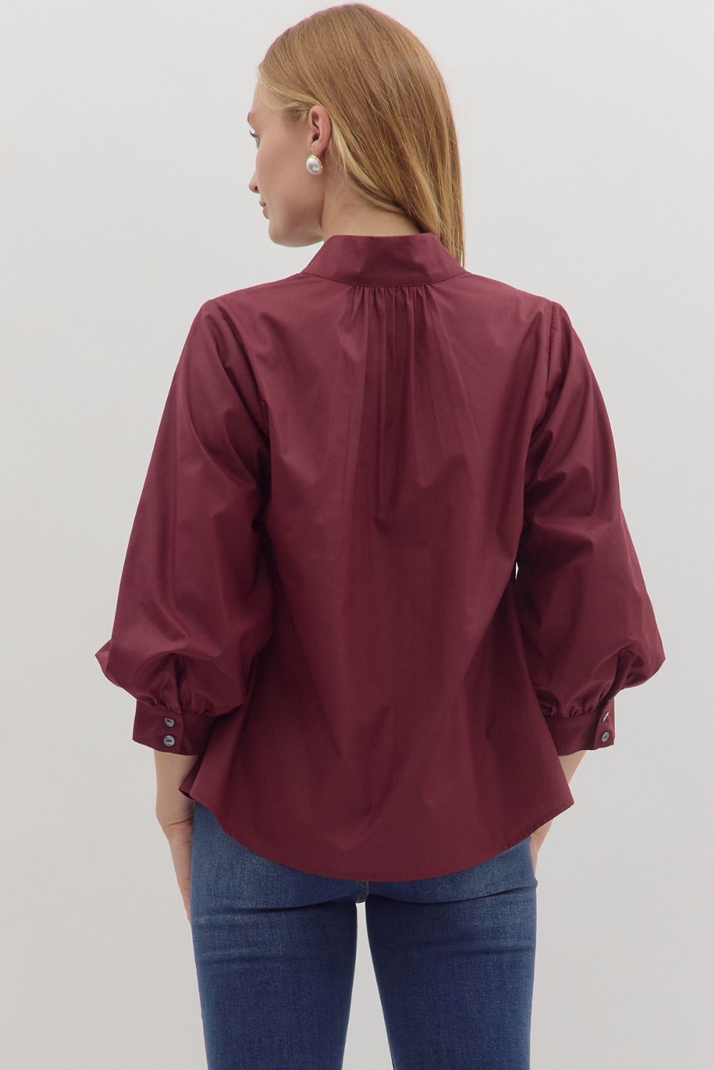 Raising The Bar Split Neck Top - Maroon