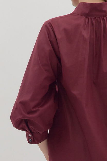 Raising The Bar Split Neck Top - Maroon