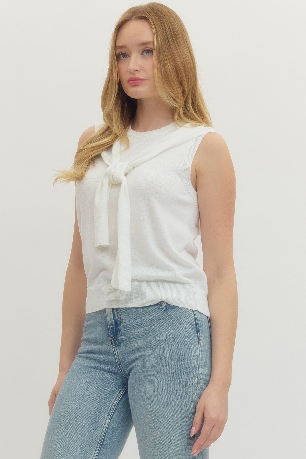 Sweet Southern Prep Sweater Wrap Top - Ivory - Delta Swanky Girl
