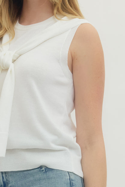 Sweet Southern Prep Sweater Wrap Top - Ivory - Delta Swanky Girl