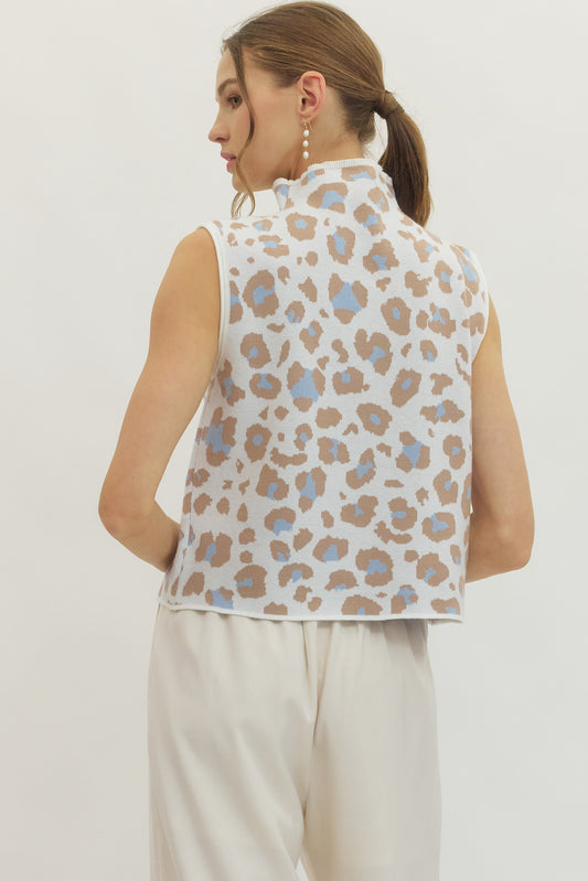 Lucinda Mock Neck Leopard Top - Delta Swanky Girl