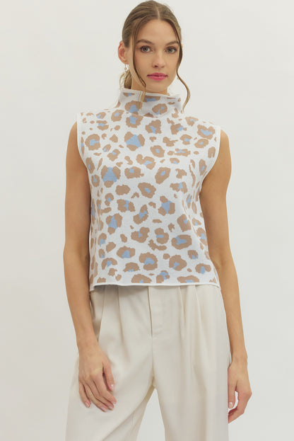 Lucinda Mock Neck Leopard Top - Delta Swanky Girl
