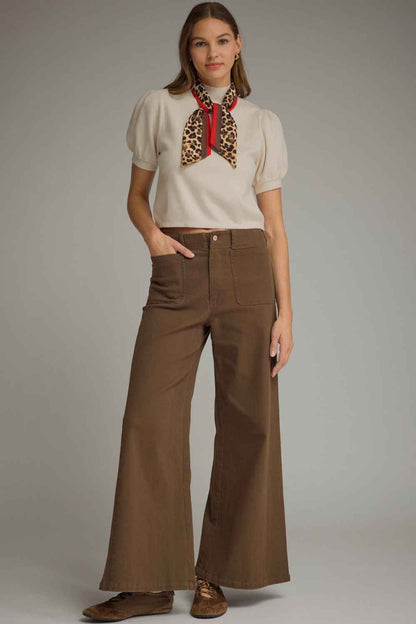 Wild Leo Scarf Puff Sleeve Sweater