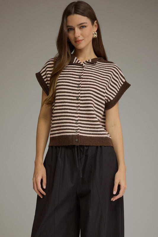 Poppy Button Down Stripe Sweater
