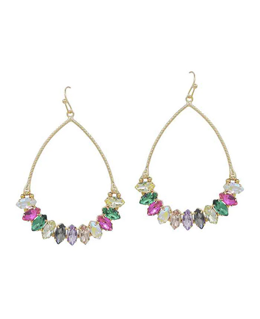 Watercolor Gemstone Teardrop Earring