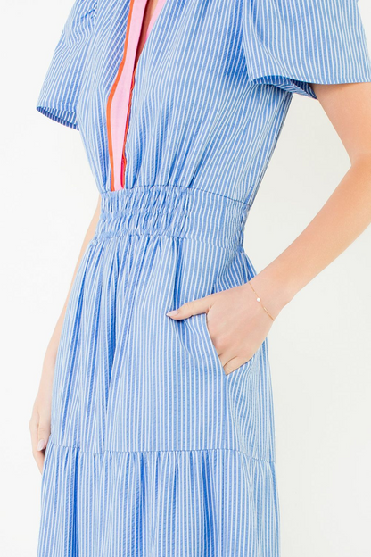 Cabana Striped Textured Maxi Dress - Delta Swanky Girl