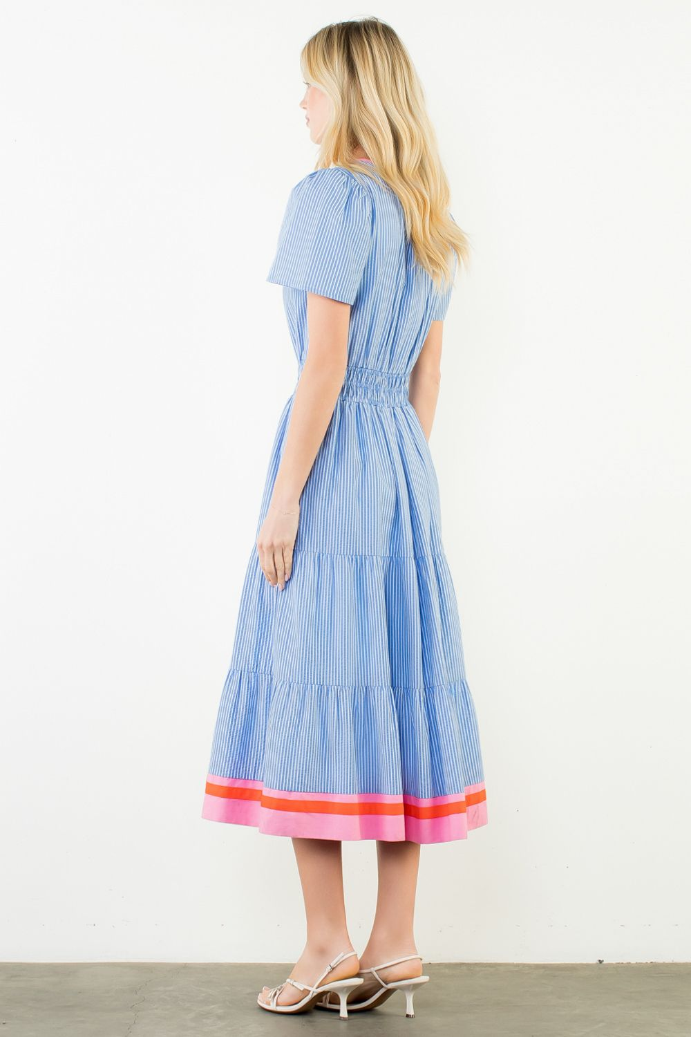 Cabana Striped Textured Maxi Dress - Delta Swanky Girl