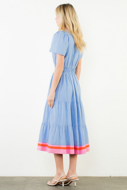 Cabana Striped Textured Maxi Dress - Delta Swanky Girl