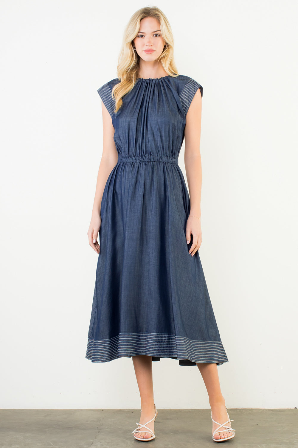 Knox Denim Midi Dress - Delta Swanky Girl