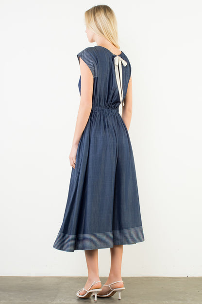 Knox Denim Midi Dress - Delta Swanky Girl