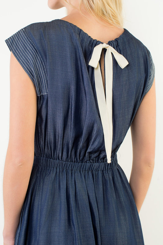 Knox Denim Midi Dress - Delta Swanky Girl