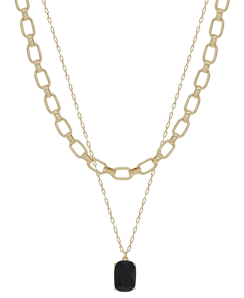 Vintage Layered Black Onyx Necklace - Delta Swanky Girl