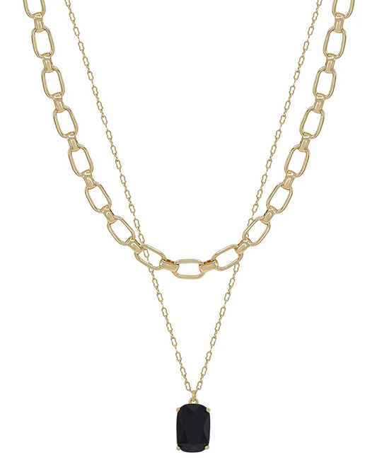 Vintage Layered Black Onyx Necklace - Delta Swanky Girl