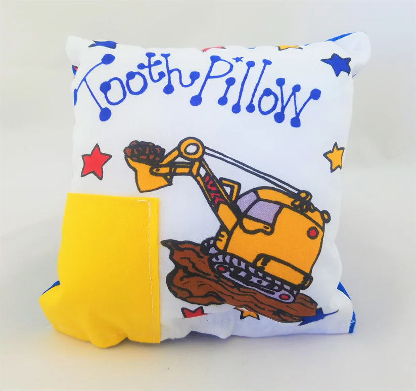 Tooth Fairy Pillow - Blue Construction - Delta Swanky Girl