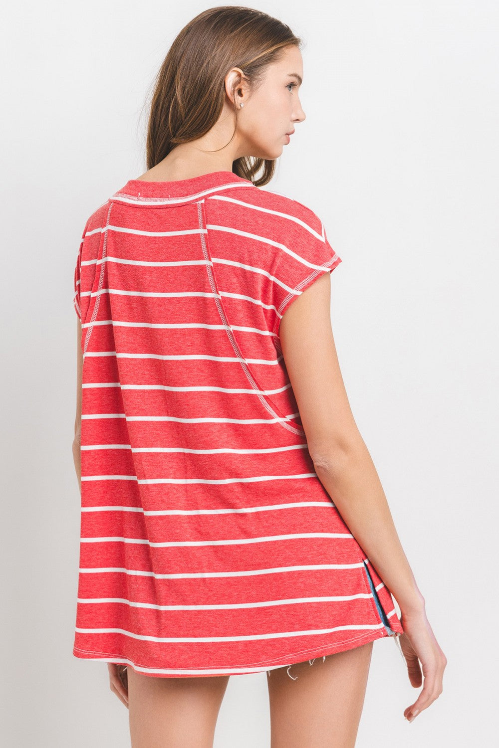 Red Zone Striped Top (Red/White)