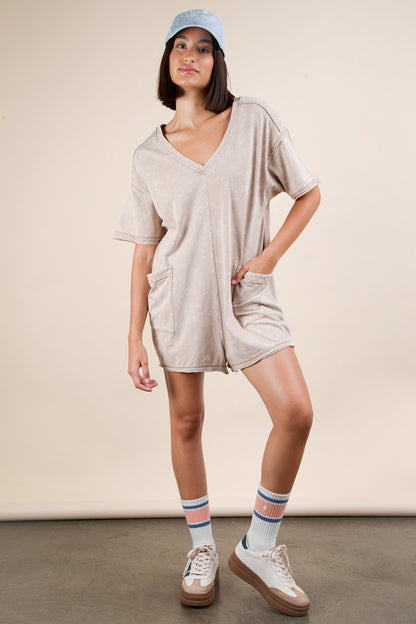 Sunrise Relaxed Romper - Taupe