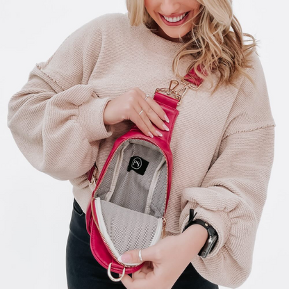 Mattie Woven Sling Bag - Peony - Delta Swanky Girl