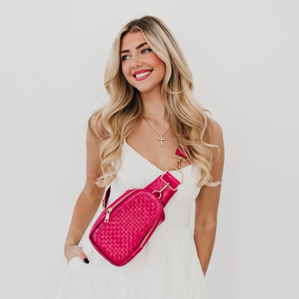 Mattie Woven Sling Bag - Peony - Delta Swanky Girl