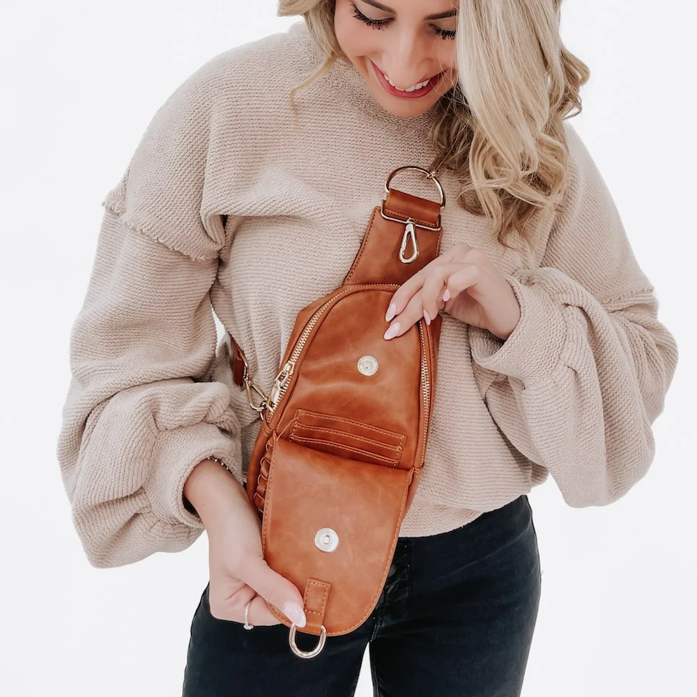 Mattie Woven Sling Bag - Peony - Delta Swanky Girl