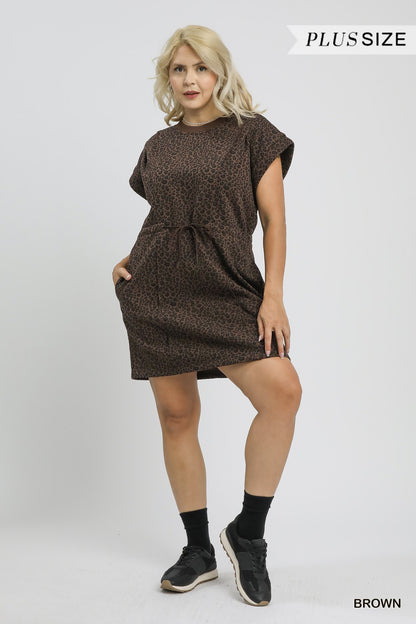 Curvy Jolie Leopard Print Dress - Brown