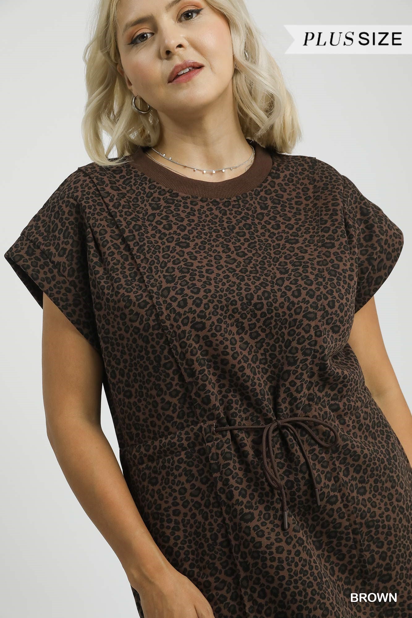 Curvy Jolie Leopard Print Dress - Brown