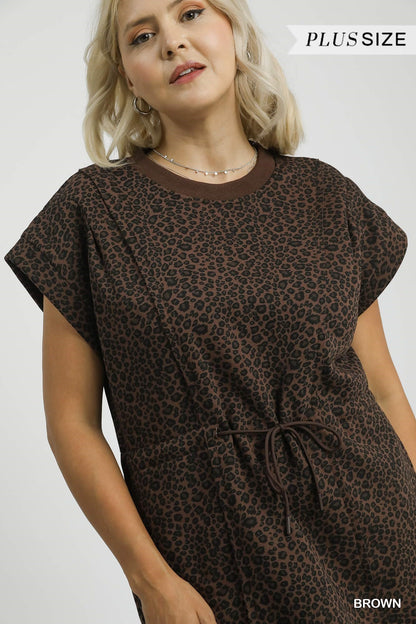 Curvy Jolie Leopard Print Dress - Brown
