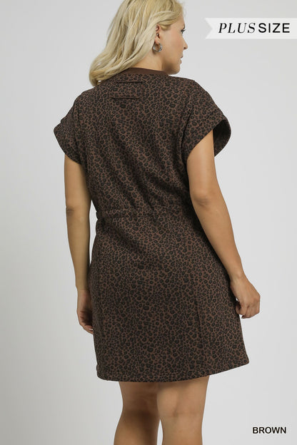 Curvy Jolie Leopard Print Dress - Brown