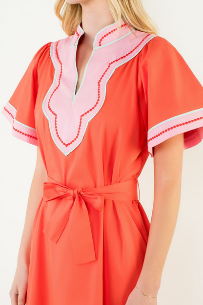 Color Crush Belted Midi Dress - Delta Swanky Girl