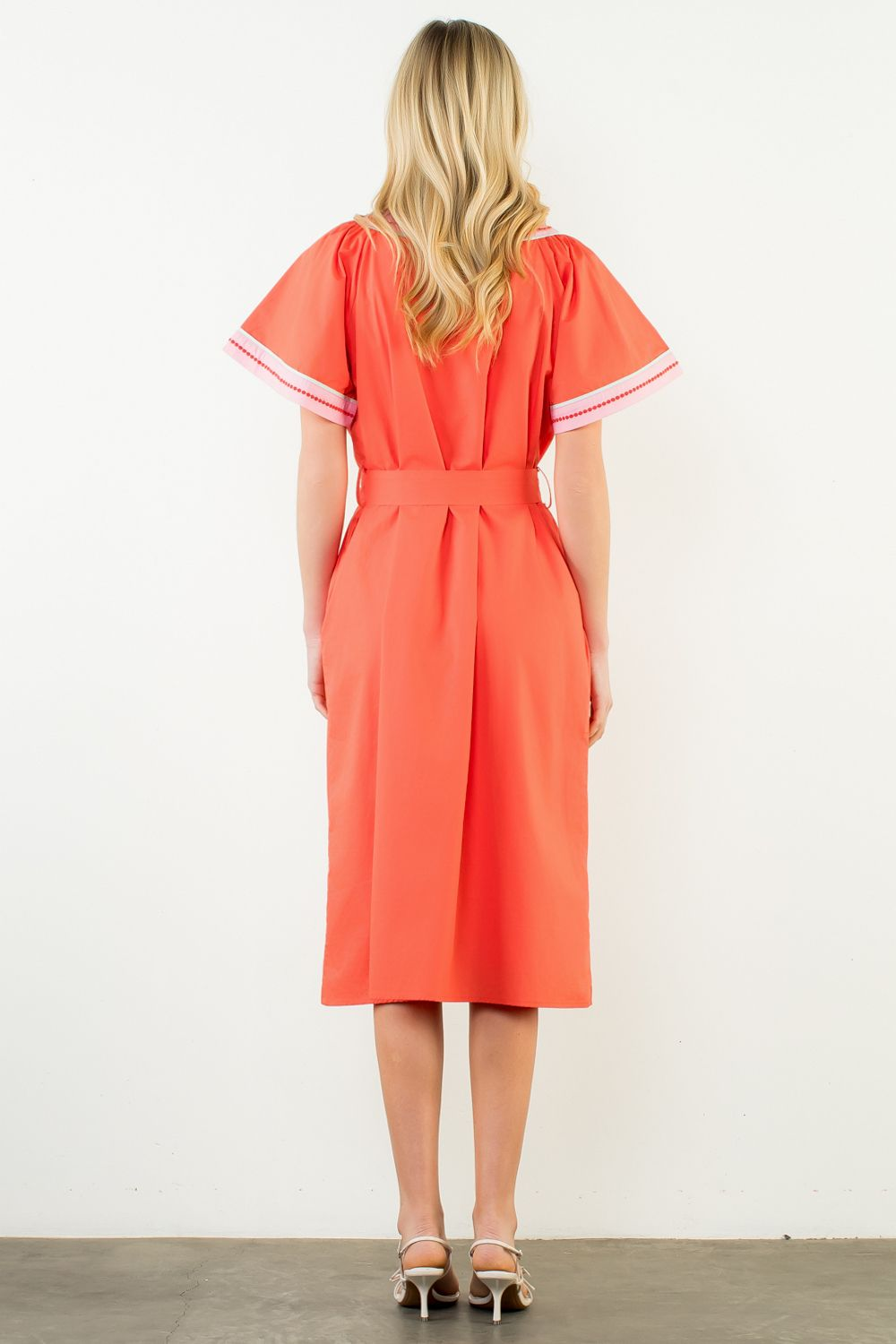 Color Crush Belted Midi Dress - Delta Swanky Girl
