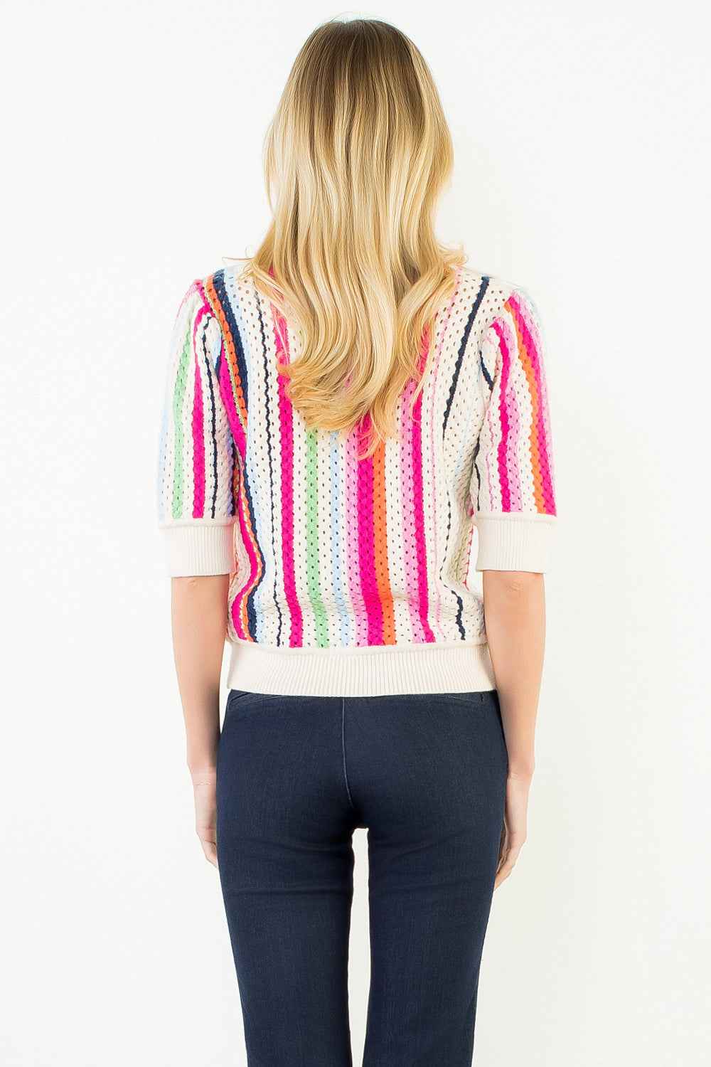 Bellamy Multi Stripe Knit Crochet Top