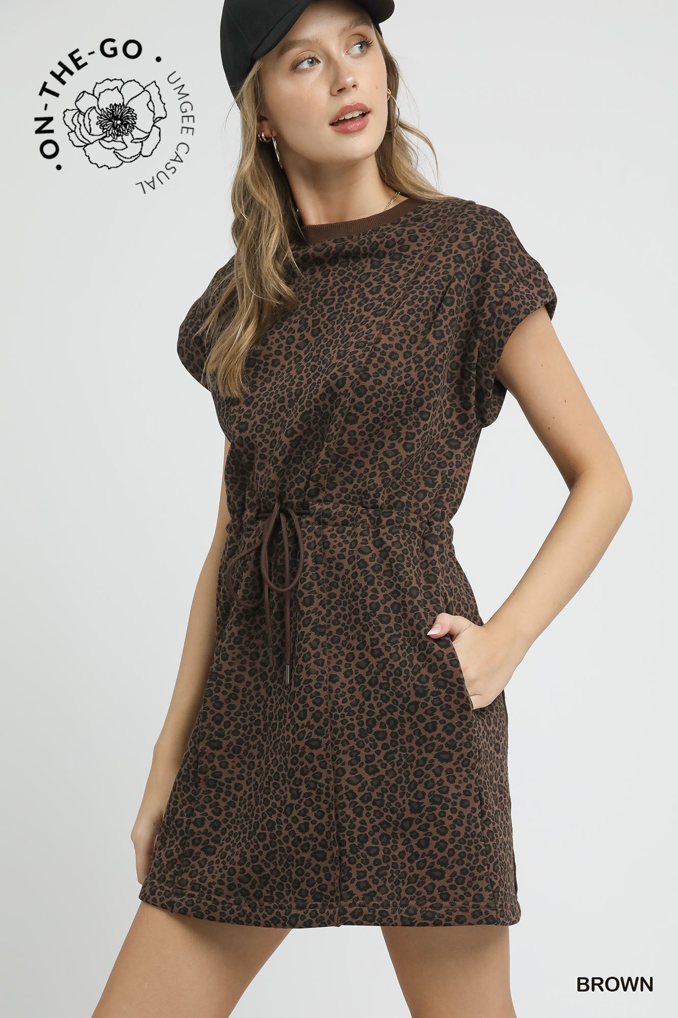 Jolie Leopard Print Dress - Brown