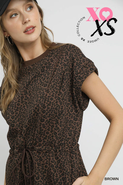 Jolie Leopard Print Dress - Brown