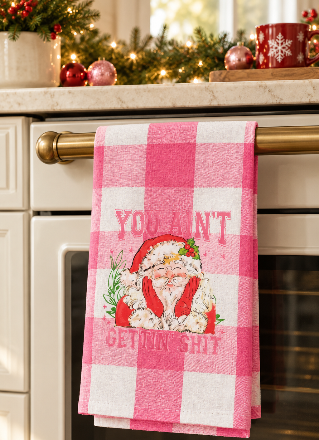 The Christmas Cheer Tea Towel | Festive & Funny Holiday Kitchen Towel