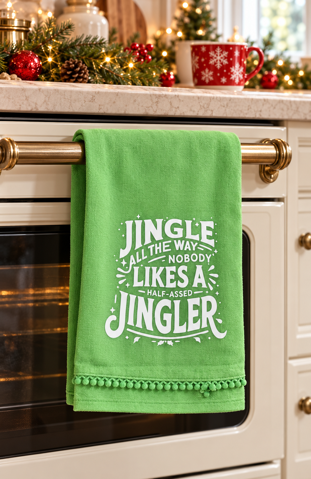 The Christmas Cheer Tea Towel | Festive & Funny Holiday Kitchen Towel