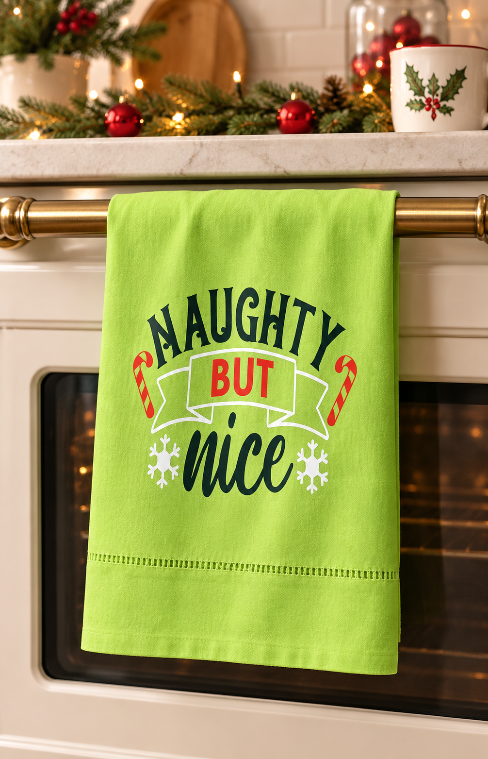 The Christmas Cheer Tea Towel | Festive & Funny Holiday Kitchen Towel