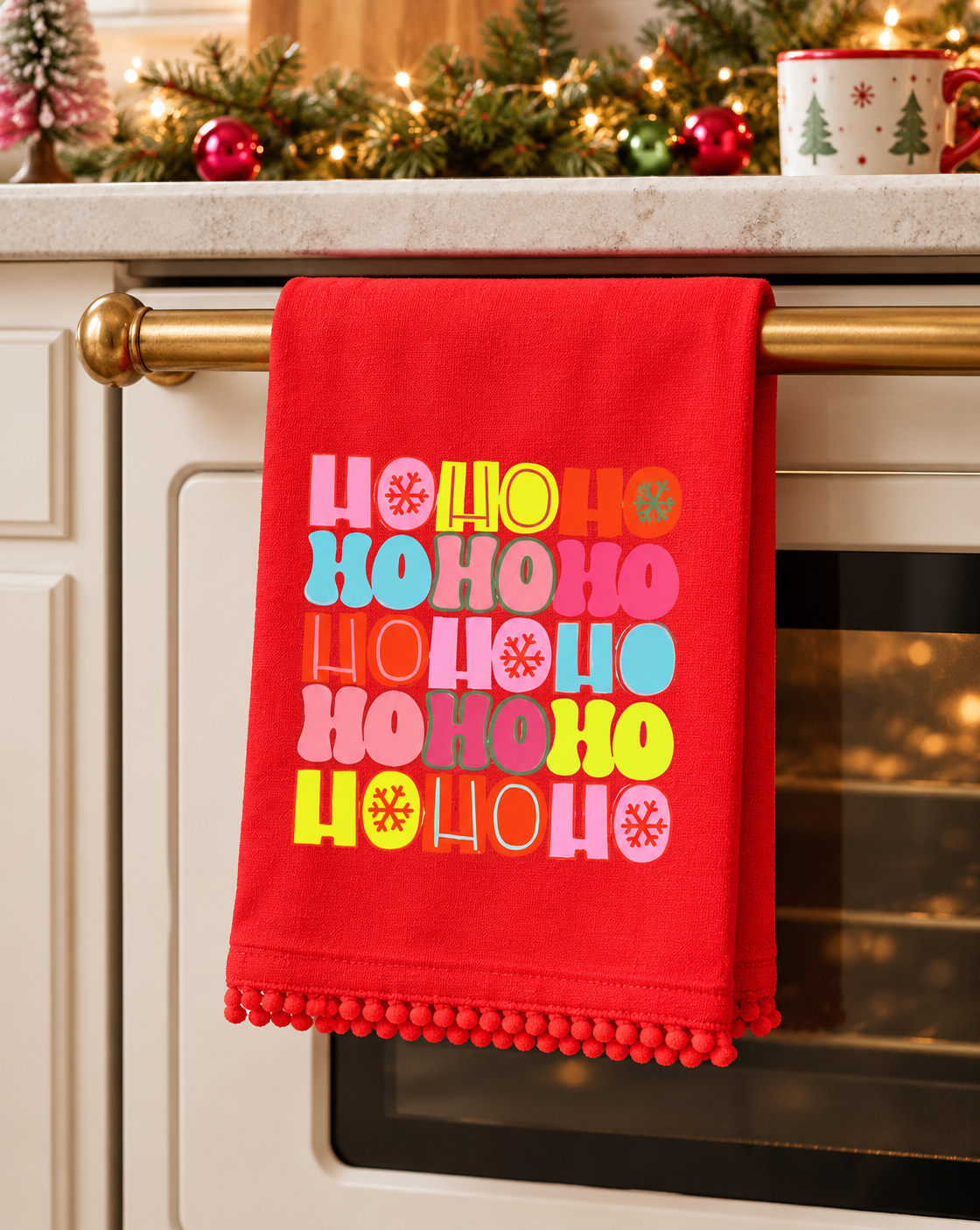 The Christmas Cheer Tea Towel | Festive & Funny Holiday Kitchen Towel