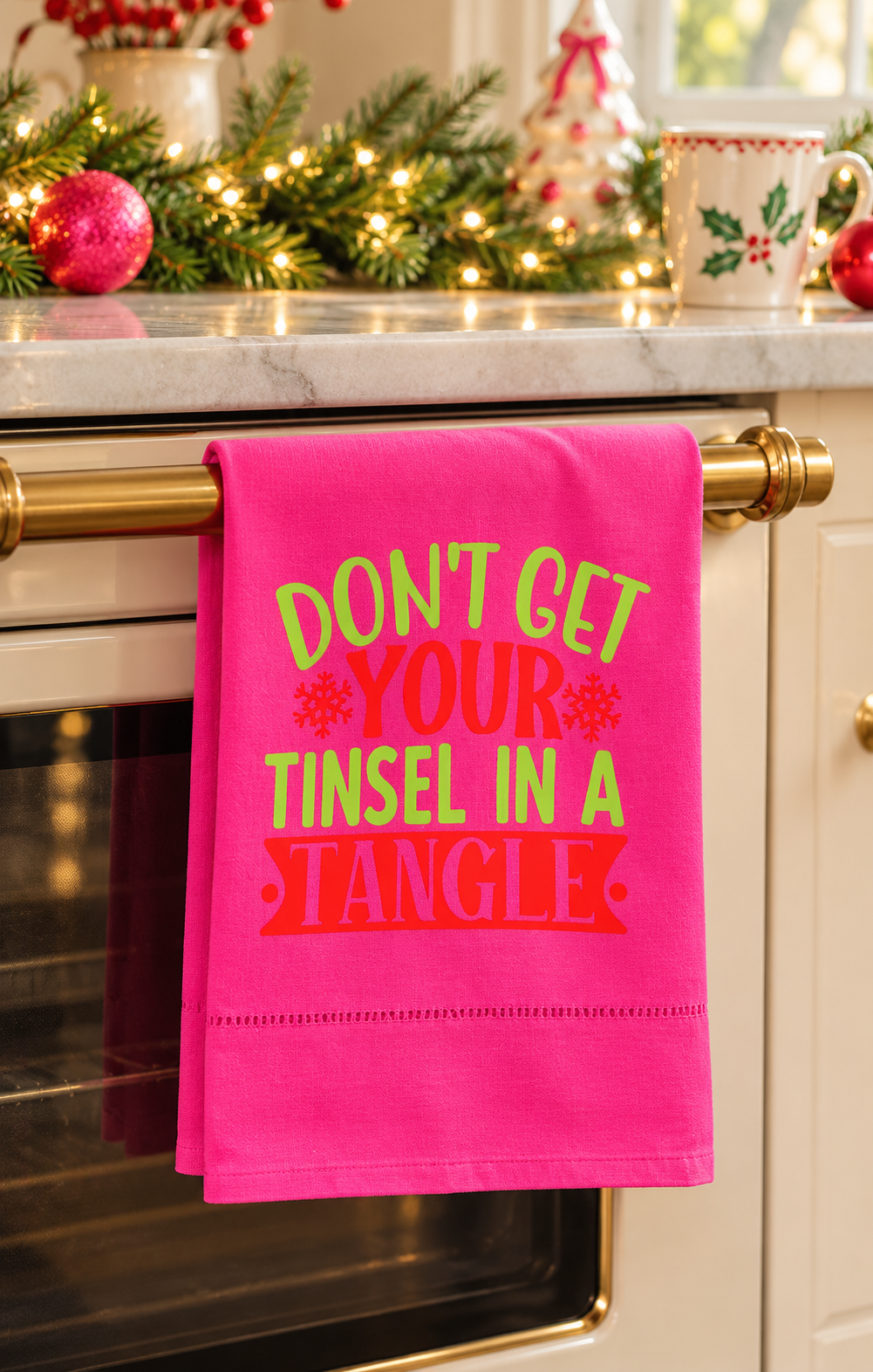 The Christmas Cheer Tea Towel | Festive & Funny Holiday Kitchen Towel