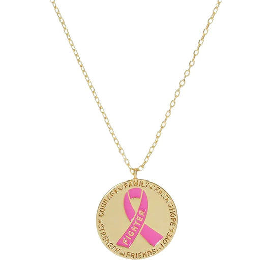 Circle of Power Necklace (Breast Cancer Ribbon) - Delta Swanky Girl