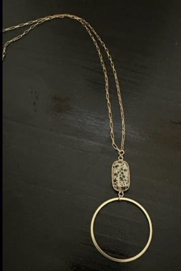 Circle of Life Necklace (Dalmatian Stone) - Delta Swanky Girl