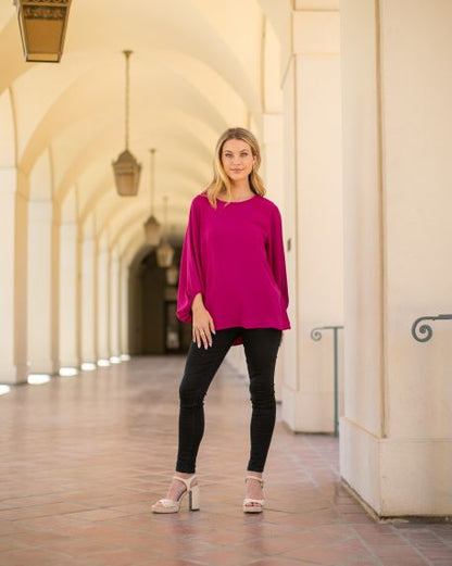 Curvy Better Days Ahead Top (Magenta) - Delta Swanky Girl