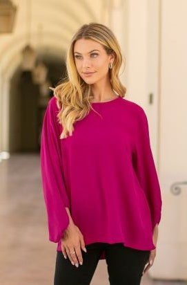 Curvy Better Days Ahead Top (Magenta) - Delta Swanky Girl