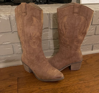The Janice Boot (Taupe) - Delta Swanky Girl