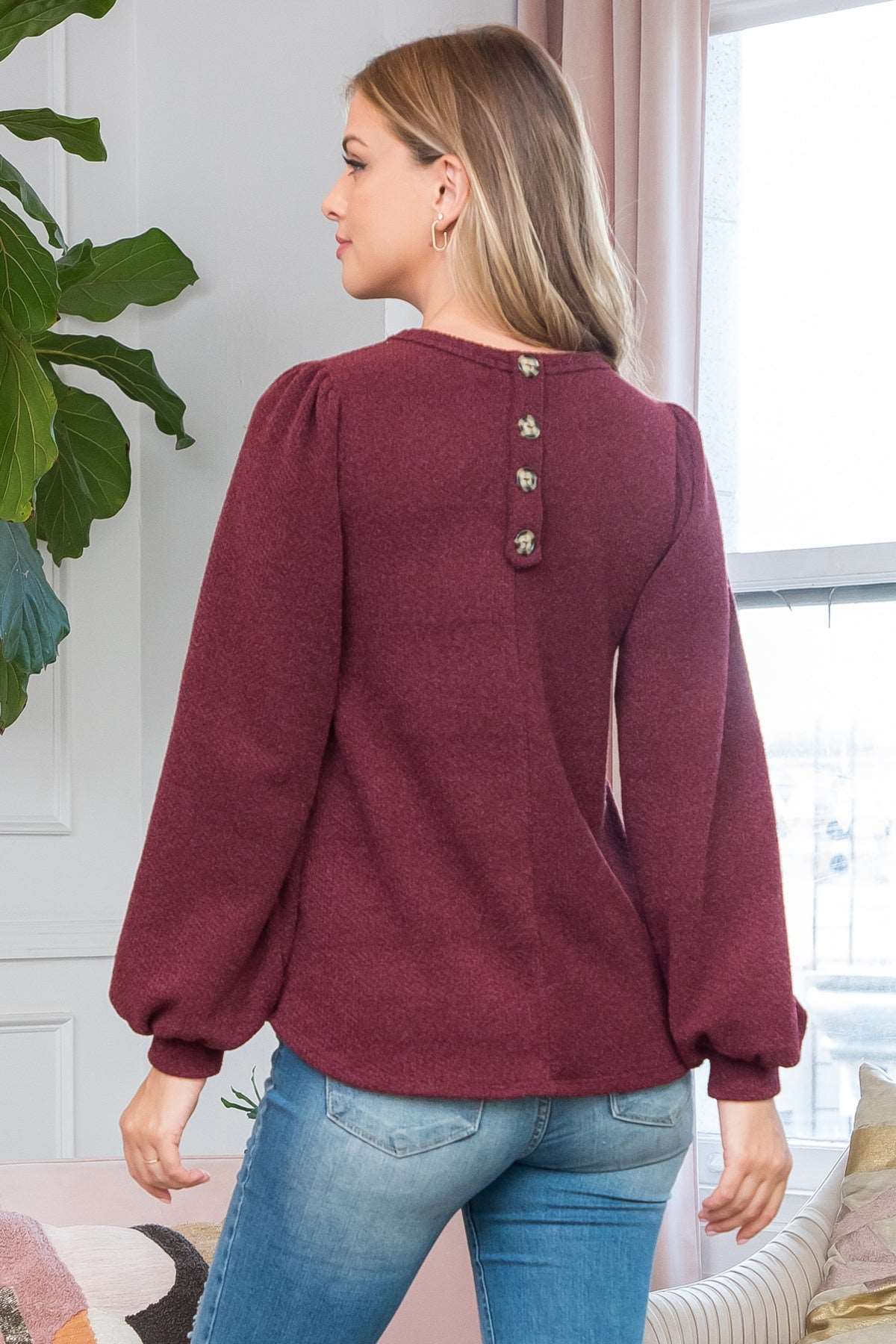 Curvy Out of the Woods Sweater (Maroon)