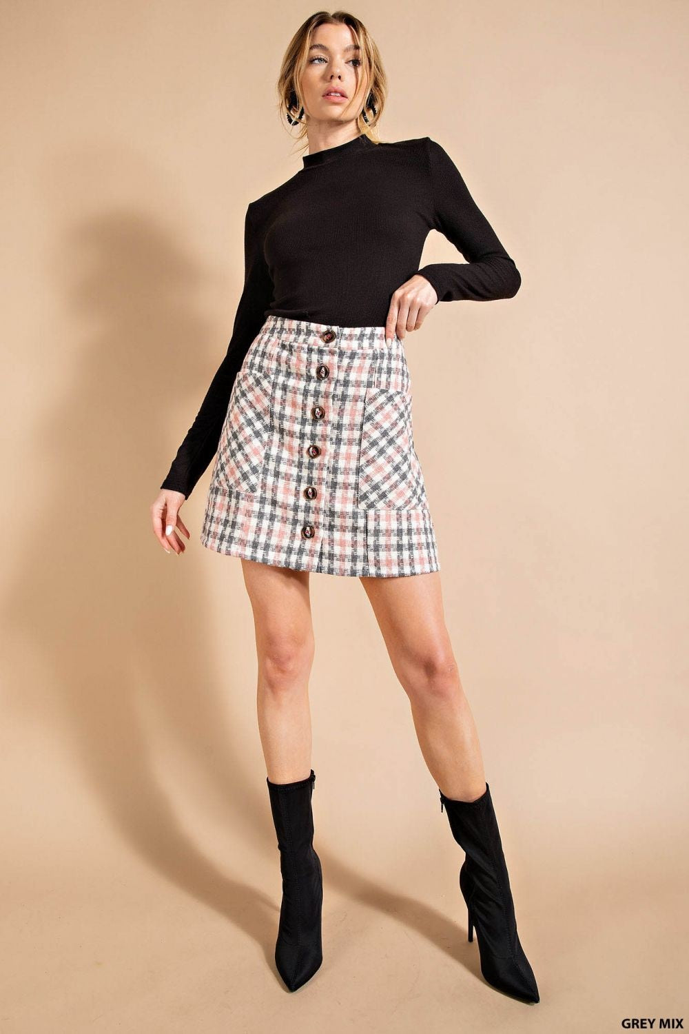 Sandra Tweed Skirt - Delta Swanky Girl