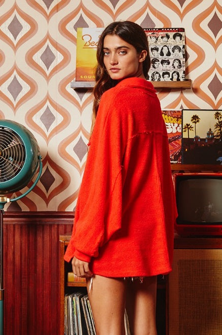 Haute Ember Pullover (Red) - Delta Swanky Girl